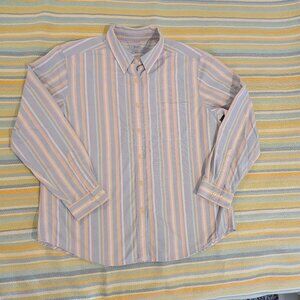 ⭐ Men's LL Bean Pastel Striped Button Up Size XL